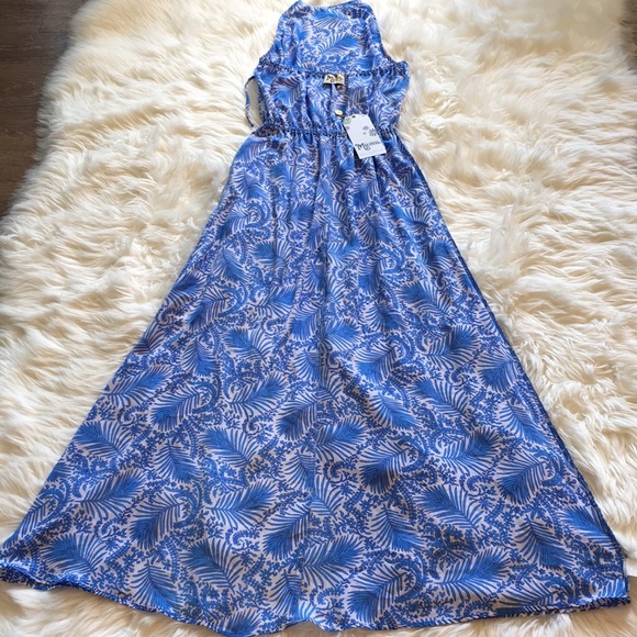 NWT Show Me Your Mumu Heather Halter Maxi Dress - in Sea Breeze - Picture 15 of 16